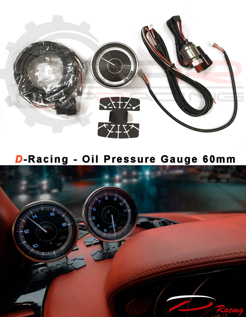 D-Racing F1 Series 60mm JDM Stepper Motor Oil Pressure Gauge